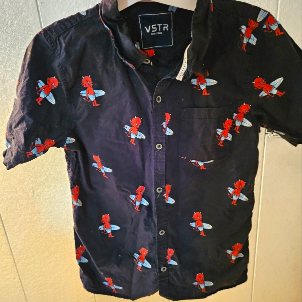 VSTR little devil boys rockabilly button down shirt